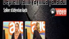 Deprem canlı yayında yakaladı